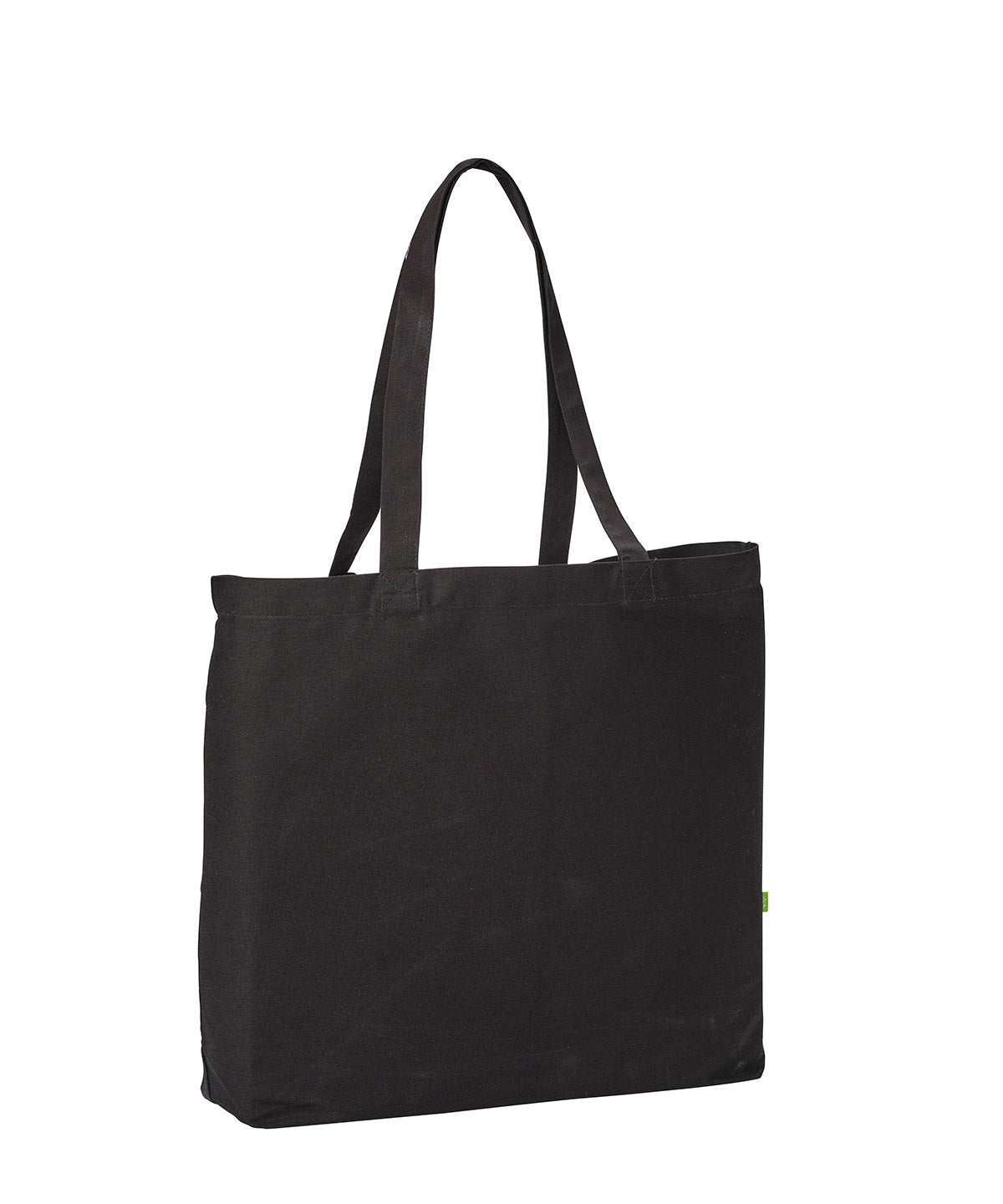 Nutshell® RL066 Organic canvas ‘flat base’ landscape shopper in Black