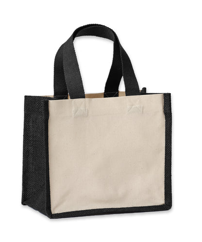 Nutshell® RL201 Jute canvas panel shopper in Natural/Black