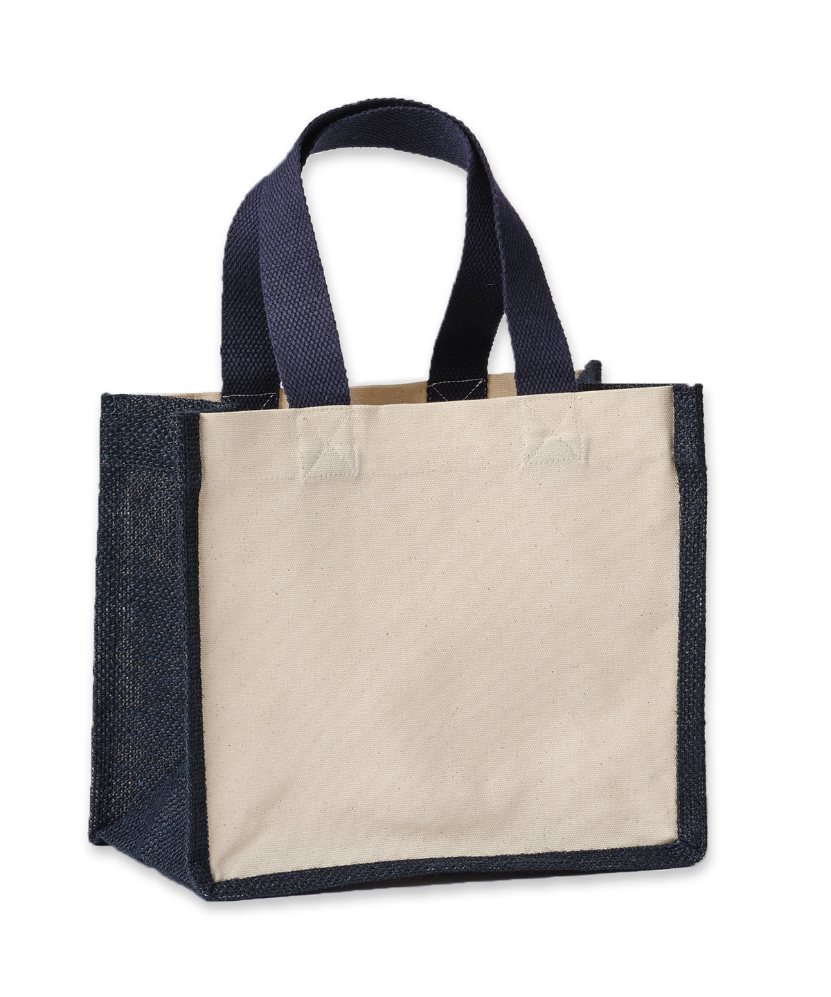 Nutshell® RL201 Jute canvas panel shopper in Natural/French Navy