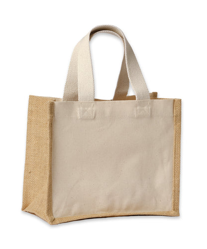 Nutshell® RL201 Jute canvas panel shopper in Natural/Natural