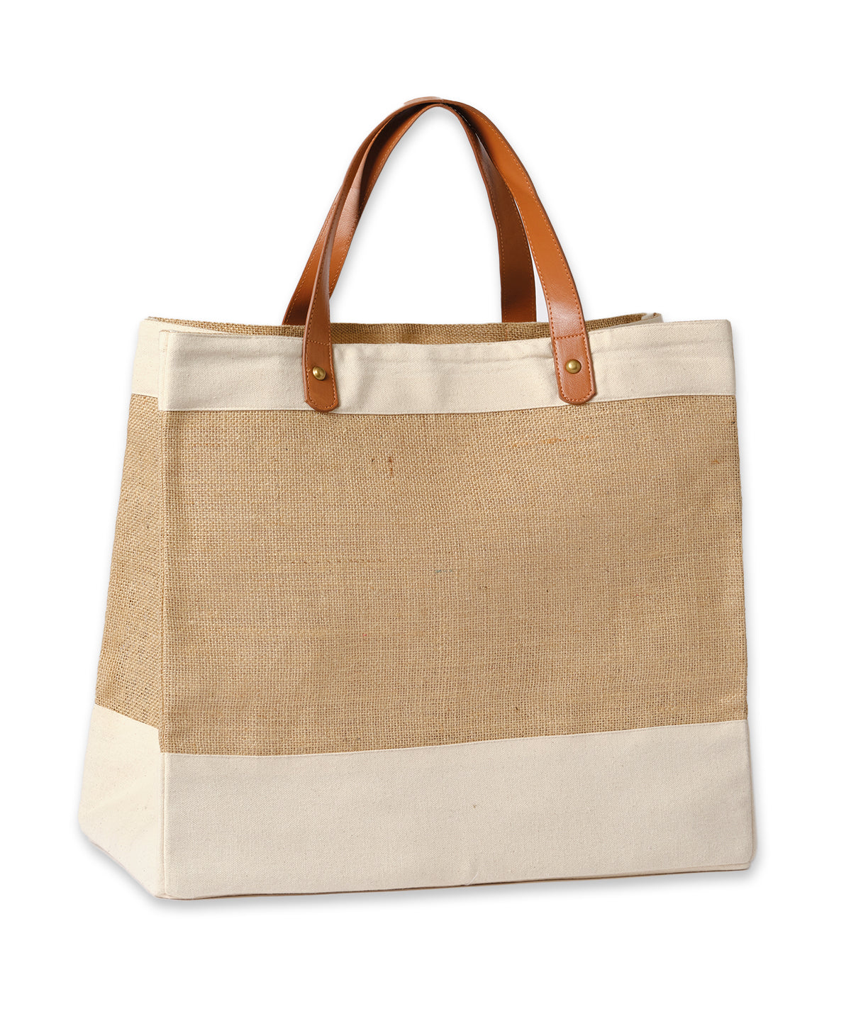 Nutshell® RL250 Adley jute with faux leather tote in Natural/Tan