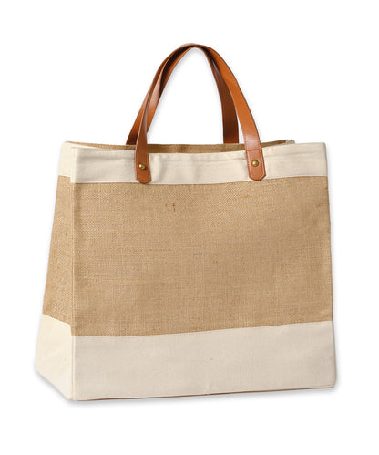 Nutshell® RL250 Adley jute with faux leather tote in Natural/Tan