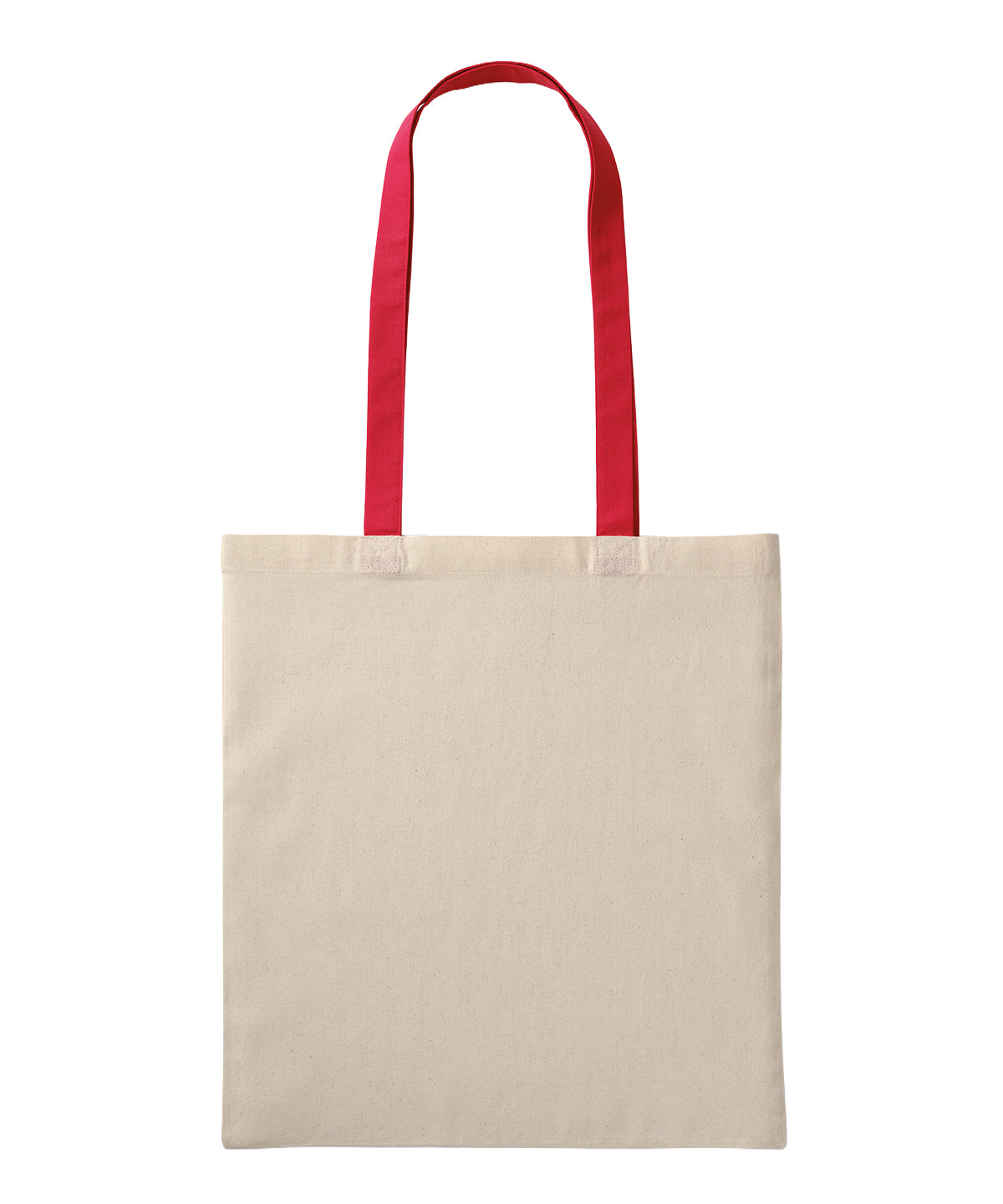 Nutshell® RL600 Recycled cotton shopper long handle in Natural/Fire Red