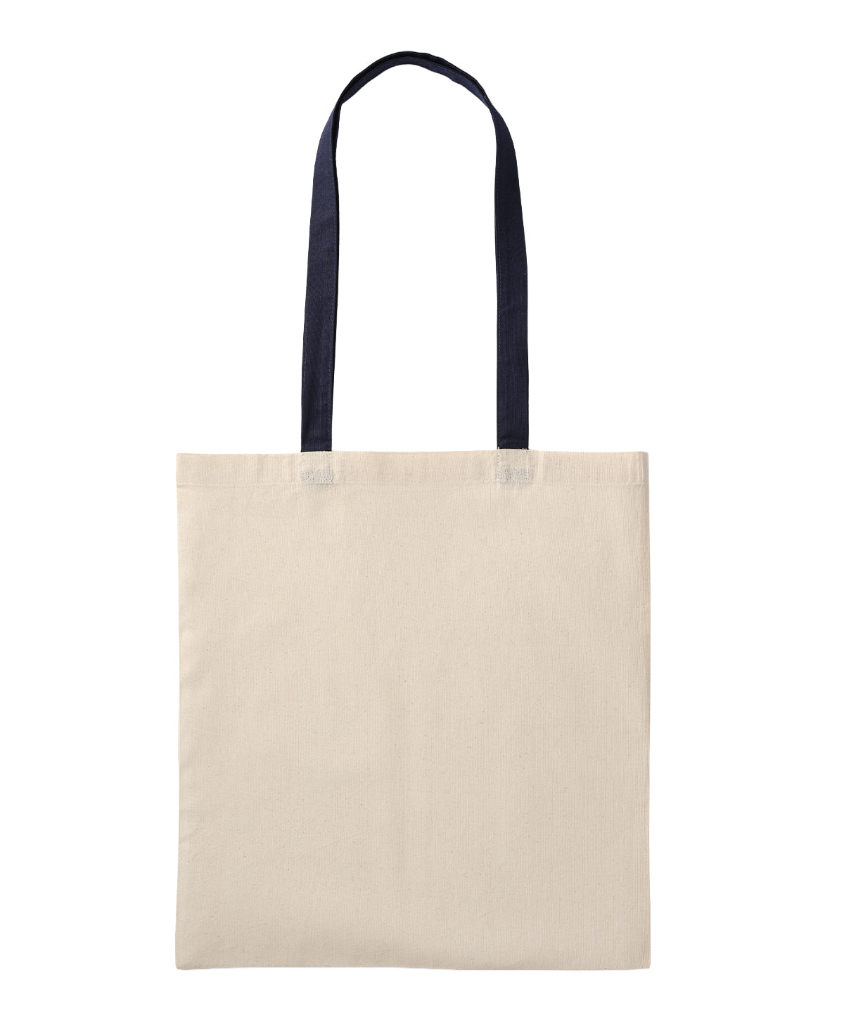 Nutshell® RL600 Recycled cotton shopper long handle in Natural/Oxford Navy