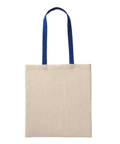 Nutshell® RL600 Recycled cotton shopper long handle in Natural/Royal
