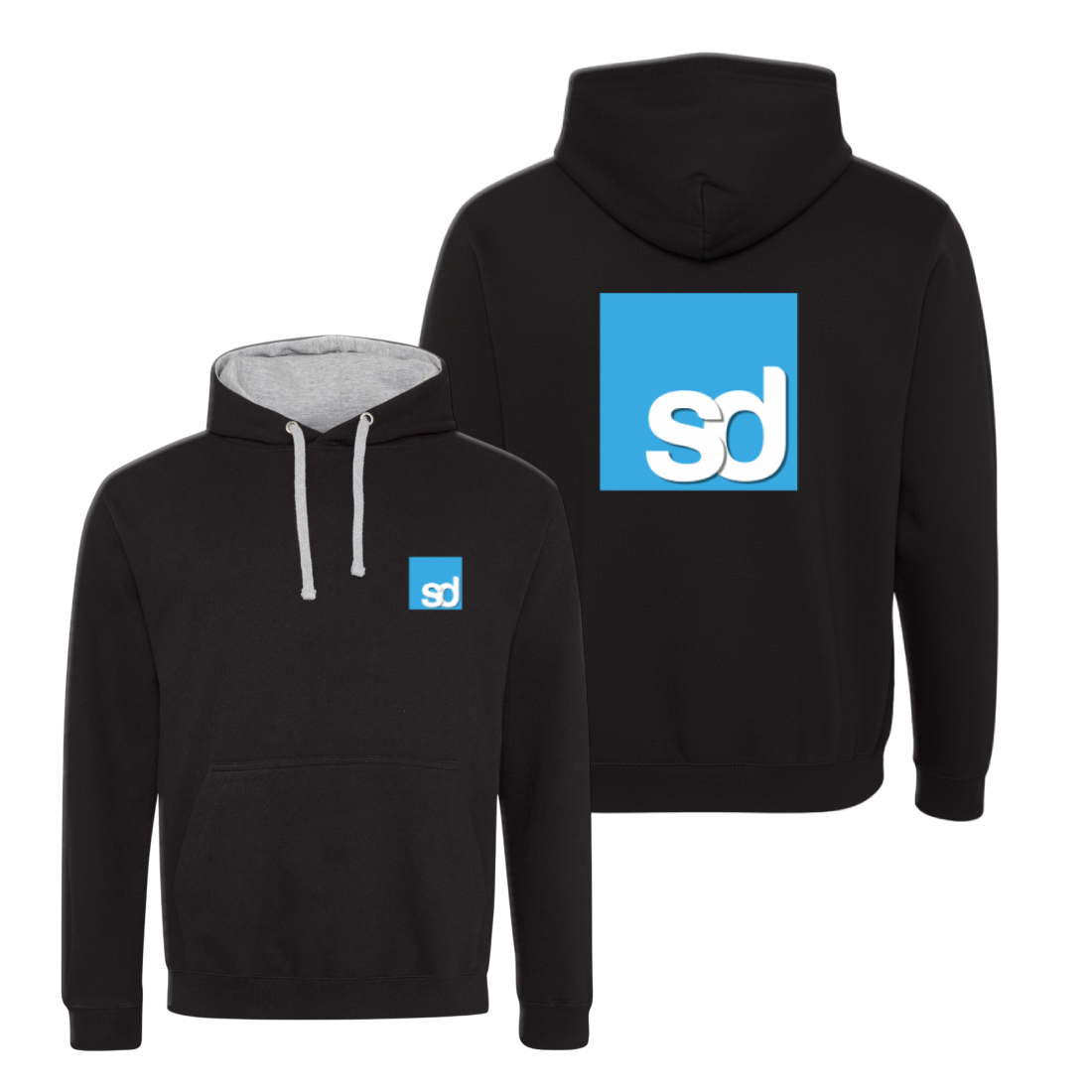 JH003 Varsity hoodie (Black w/ Grey Inner Hood)