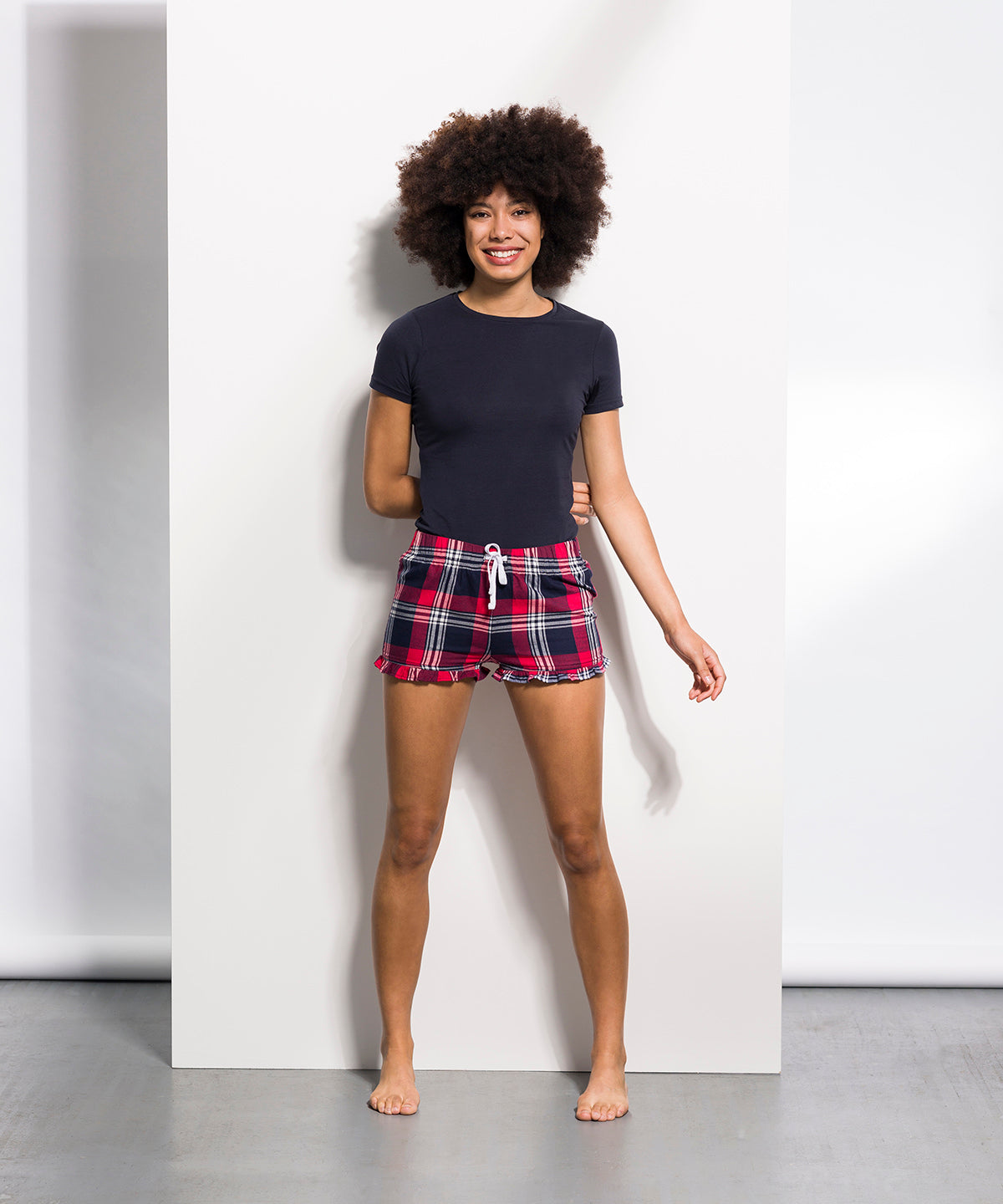 SF SK082 Women's tartan frill shorts