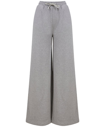 SF SK431 Women's sustainable fashion wide leg joggers in Heather Grey