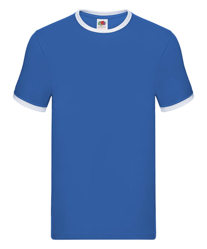 Fruit of the Loom SS168 Ringer T in Royal/White