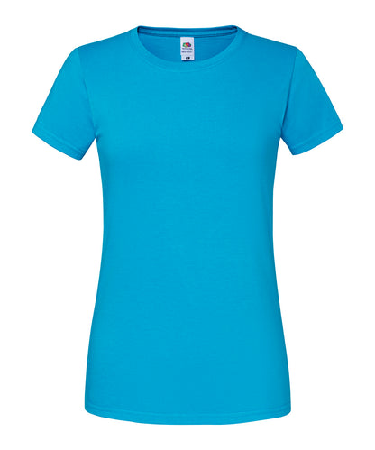 Fruit of the Loom SS424 Women's Iconic 195 ringspun premium t-shirt in Azure Blue