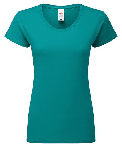 Fruit of the Loom SS424 Women's Iconic 195 ringspun premium t-shirt in Ocean Teal