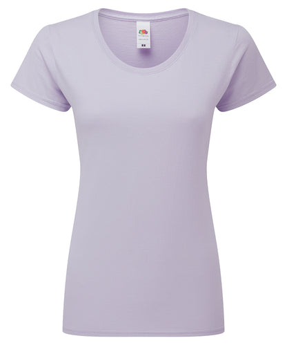Fruit of the Loom SS424 Women's Iconic 195 ringspun premium t-shirt in Soft Lavender