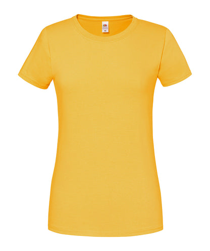 Fruit of the Loom SS424 Women's Iconic 195 ringspun premium t-shirt in Sunflower