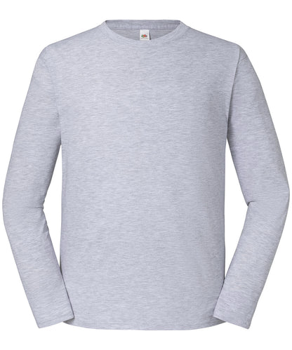 Fruit of the Loom SS434 Iconic 195 ringspun premium long sleeve T in Heather Grey*