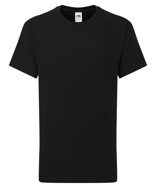 Fruit of the Loom SS436 Kids Iconic 195 T in Black
