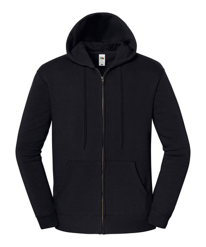 Fruit of the Loom SS443 Iconic premium hooded sweat jacket in Black*