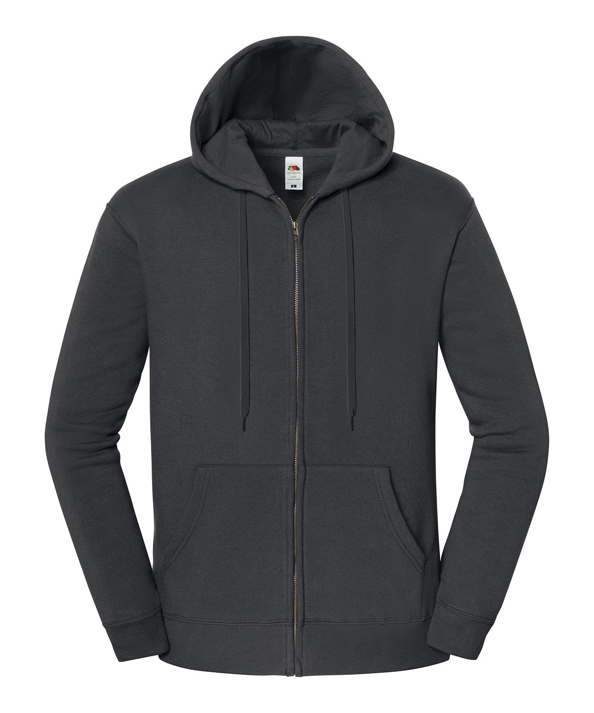Fruit of the Loom SS443 Iconic premium hooded sweat jacket in Light Graphite