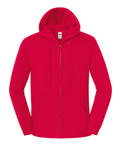 Fruit of the Loom SS443 Iconic premium hooded sweat jacket in Red