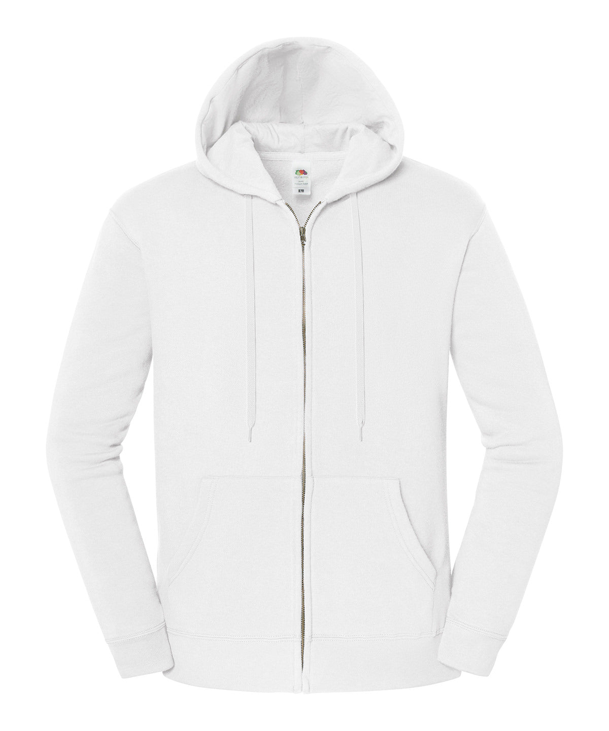 Fruit of the Loom SS443 Iconic premium hooded sweat jacket in White