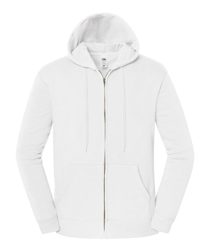 Fruit of the Loom SS443 Iconic premium hooded sweat jacket in White