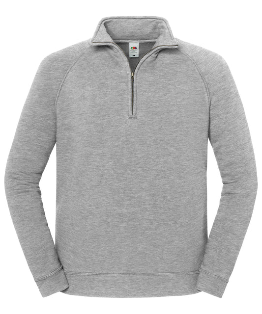 Fruit of the Loom SS444 Iconic premium zip-neck sweat in Athletic Heather*
