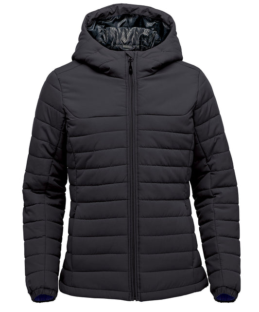 Stormtech ST213 Women’s Nautilus quilted hooded jacket in Black