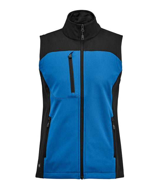 Stormtech ST241 Women’s Cascades softshell vest in Azure Blue/Black