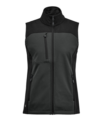 Stormtech ST241 Women’s Cascades softshell vest in Dolphin/Black*