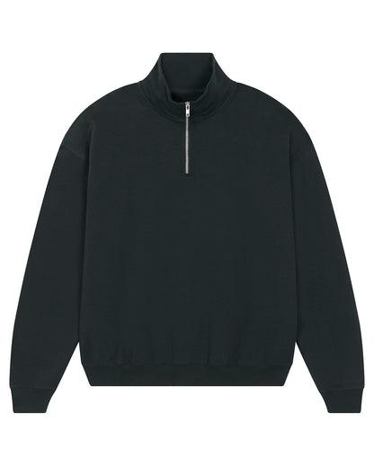 Stanley/Stella SX216 Unisex Miller dry 1/4 zip sweatshirt (STSU795) in Black