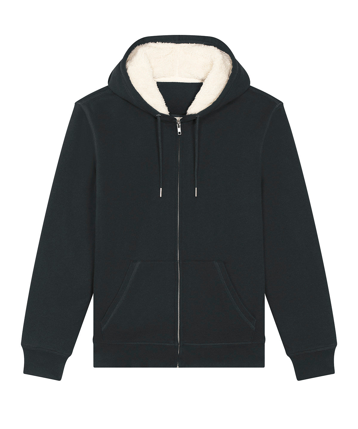 Stanley/Stella SX222 Unisex Hygger sherpa zip-through sweatshirt (STSU956) in Black