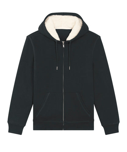 Stanley/Stella SX222 Unisex Hygger sherpa zip-through sweatshirt (STSU956) in Black
