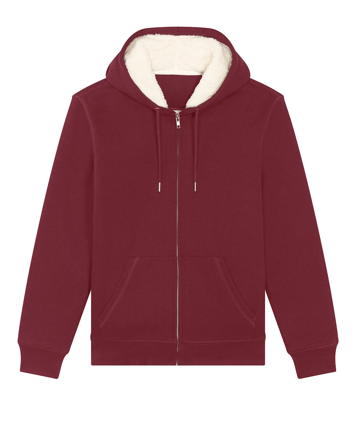 Stanley/Stella SX222 Unisex Hygger sherpa zip-through sweatshirt (STSU956) in Burgundy