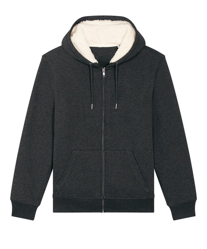 Stanley/Stella SX222 Unisex Hygger sherpa zip-through sweatshirt (STSU956) in Dark Heather Grey