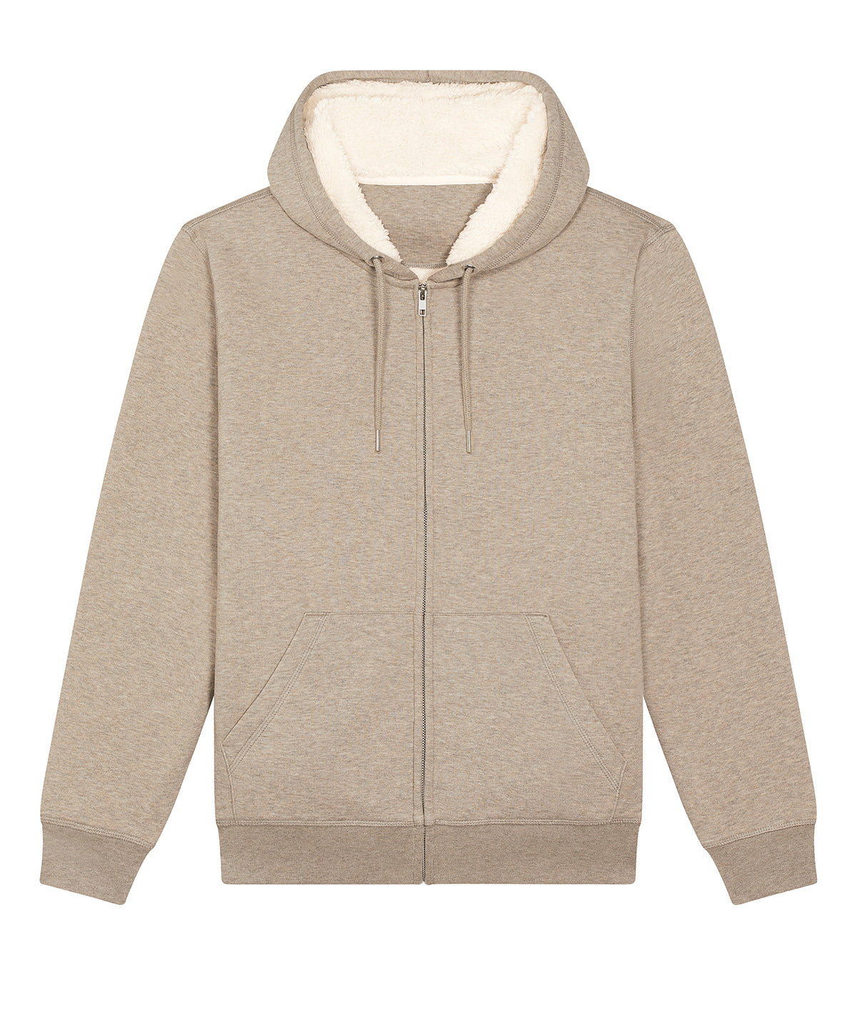 Stanley/Stella SX222 Unisex Hygger sherpa zip-through sweatshirt (STSU956) in Heather Sand