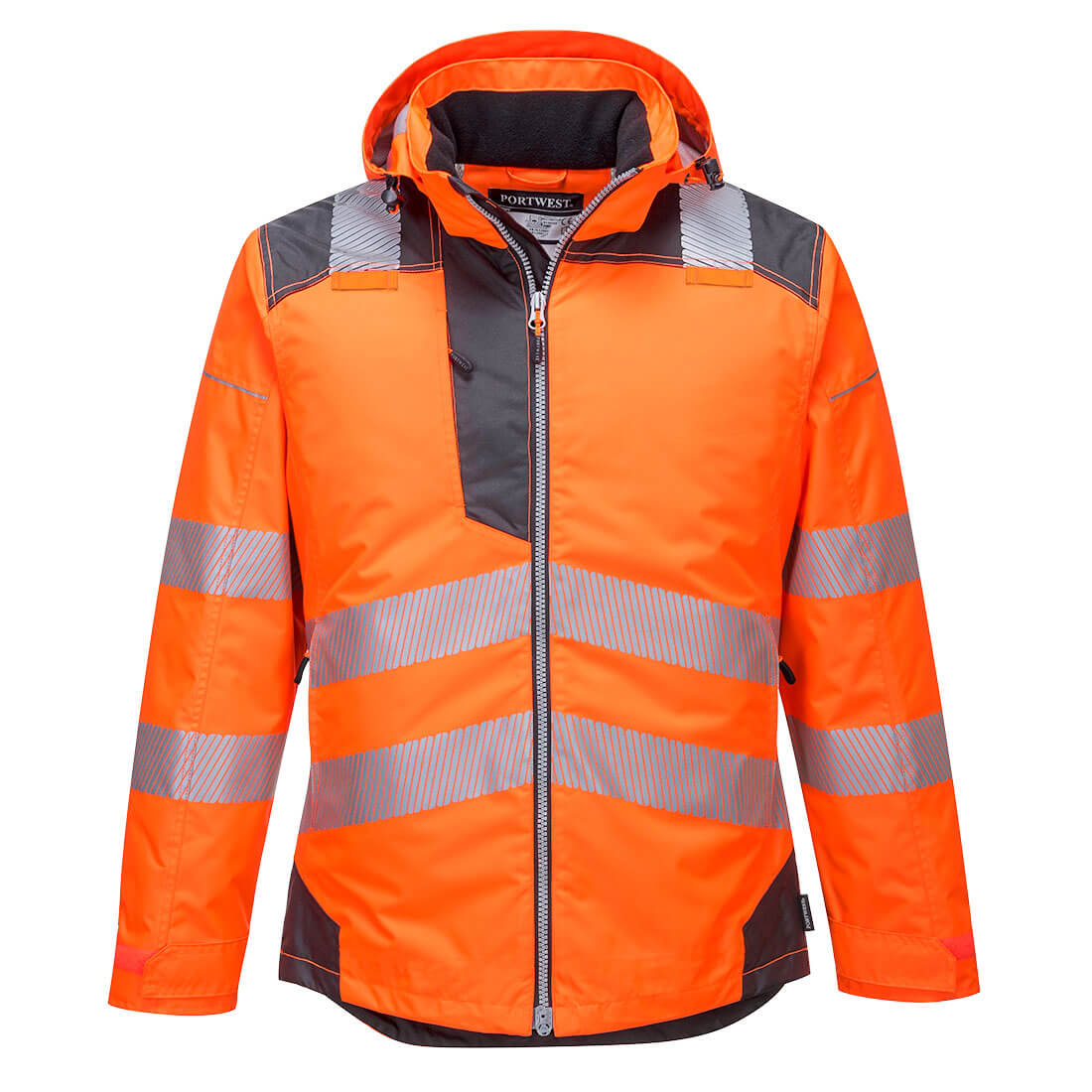 Portwest T400 PW3 Hi-Vis Winter Jacket in Orange/Grey