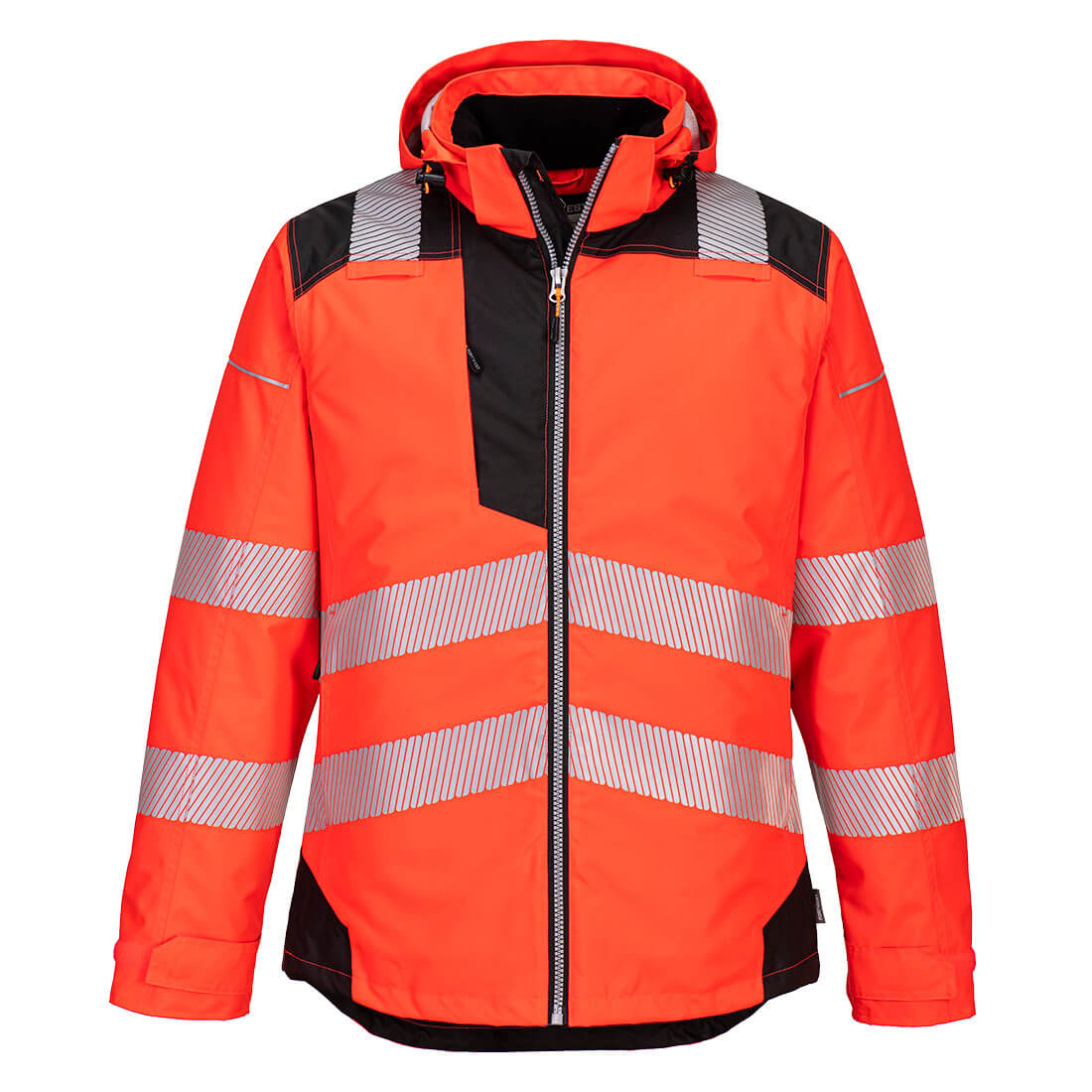 Portwest T400 PW3 Hi-Vis Winter Jacket in Orange/Black