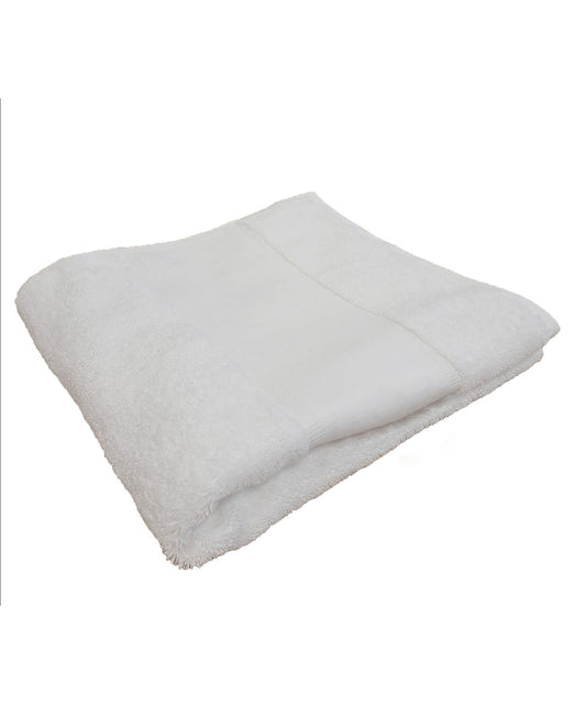 Towel City TC503 Organic hand towel with printable border in White