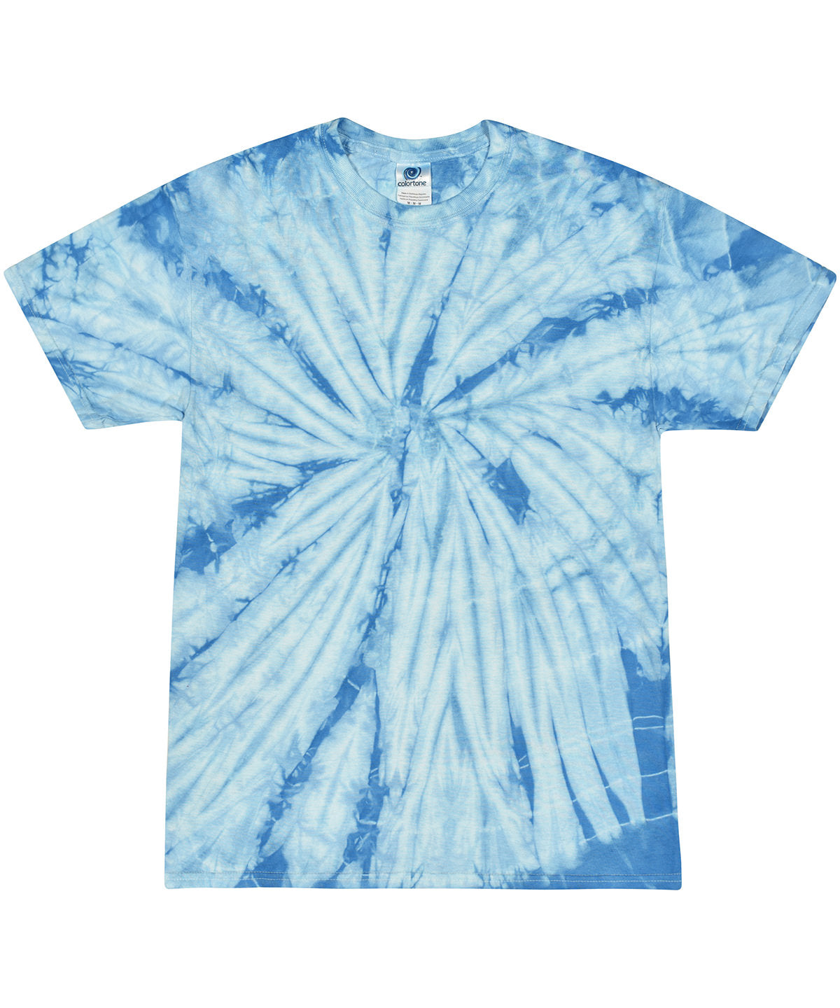 Colortone TD02M Tie-dye shirt in Spider Baby Blue