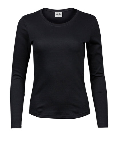 Tee Jays TJ004 Women’s long sleeve interlock tee (590) in Black
