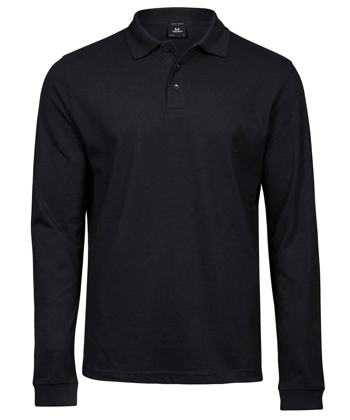 Tee Jays TJ010 Luxury stretch long sleeve polo (1406) in Black
