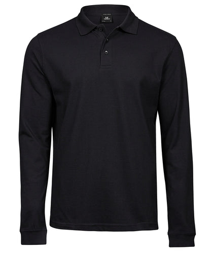 Tee Jays TJ010 Luxury stretch long sleeve polo (1406) in Black