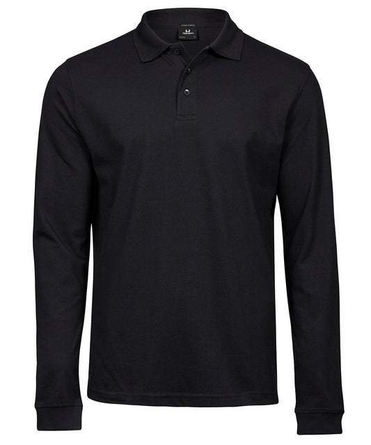 Tee Jays TJ010 Luxury stretch long sleeve polo (1406) in Black