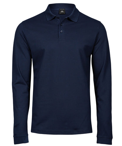 Tee Jays TJ010 Luxury stretch long sleeve polo (1406) in Navy