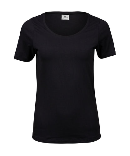 Tee Jays TJ024 Women’s stretch tee (450) in Black