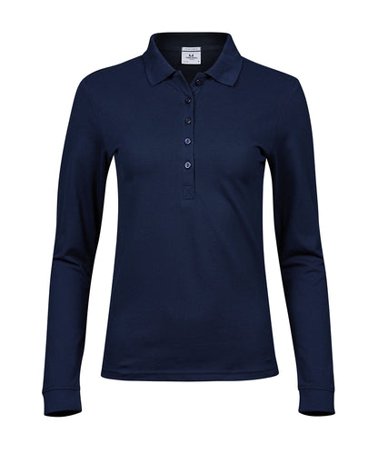 Tee Jays TJ029 Women’s luxury stretch long sleeve polo (146) in Navy