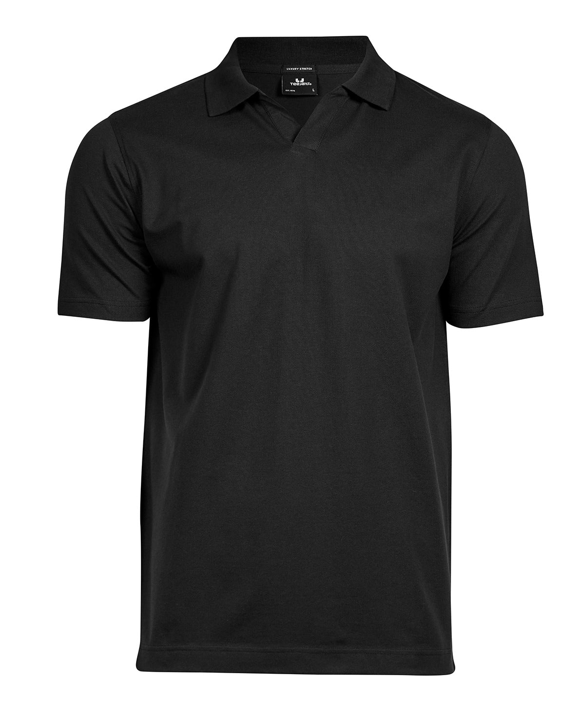 Tee Jays TJ031 Luxury stretch v-neck polo (1404) in Black