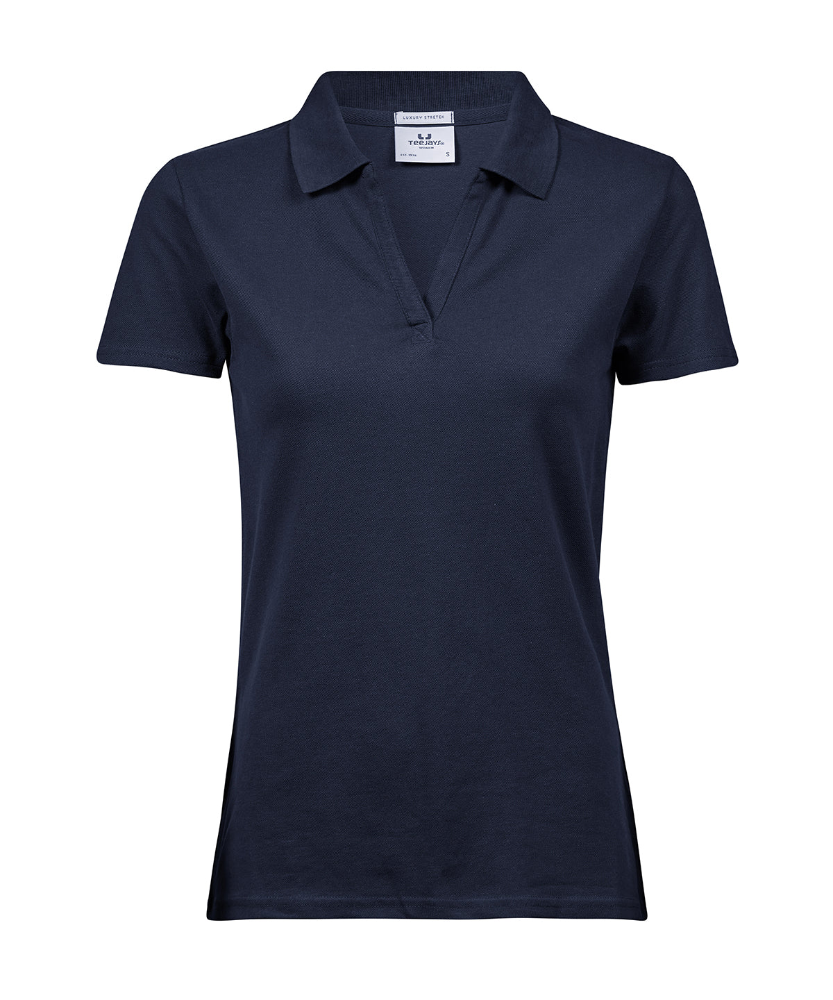 Tee Jays TJ033 Women’s luxury stretch v-neck polo (1409) in Navy