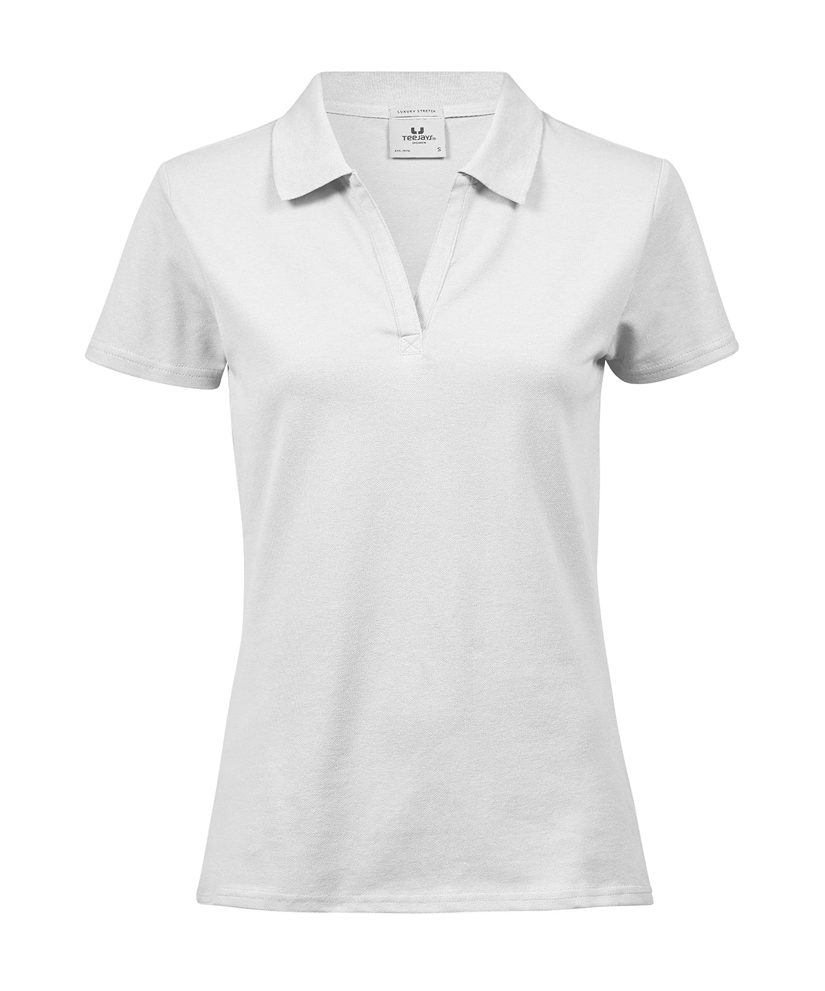 Tee Jays TJ033 Women’s luxury stretch v-neck polo (1409) in White