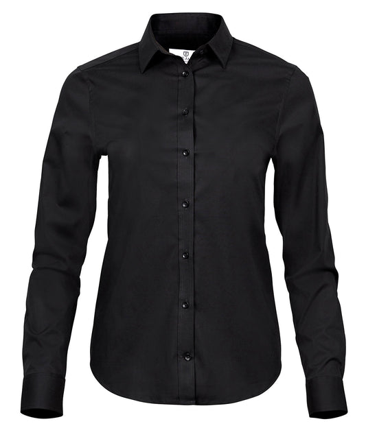 Tee Jays TJ042 Women’s stretch luxury shirt (4025) in Black