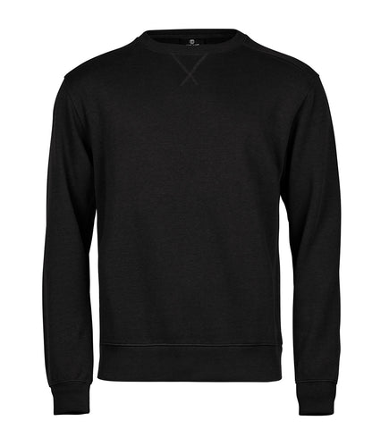 Tee Jays TJ057 Ribbed interlock crew neck (5504) in Black